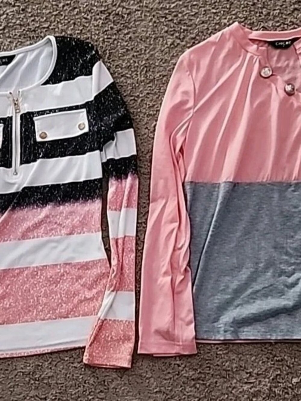 Chic Me Long Sleeve Blouse Womens Medium Pink 2 Pack